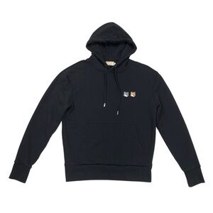 Maison Kitsune Fox Head Hoodie Men's Size Large Black Embroidered